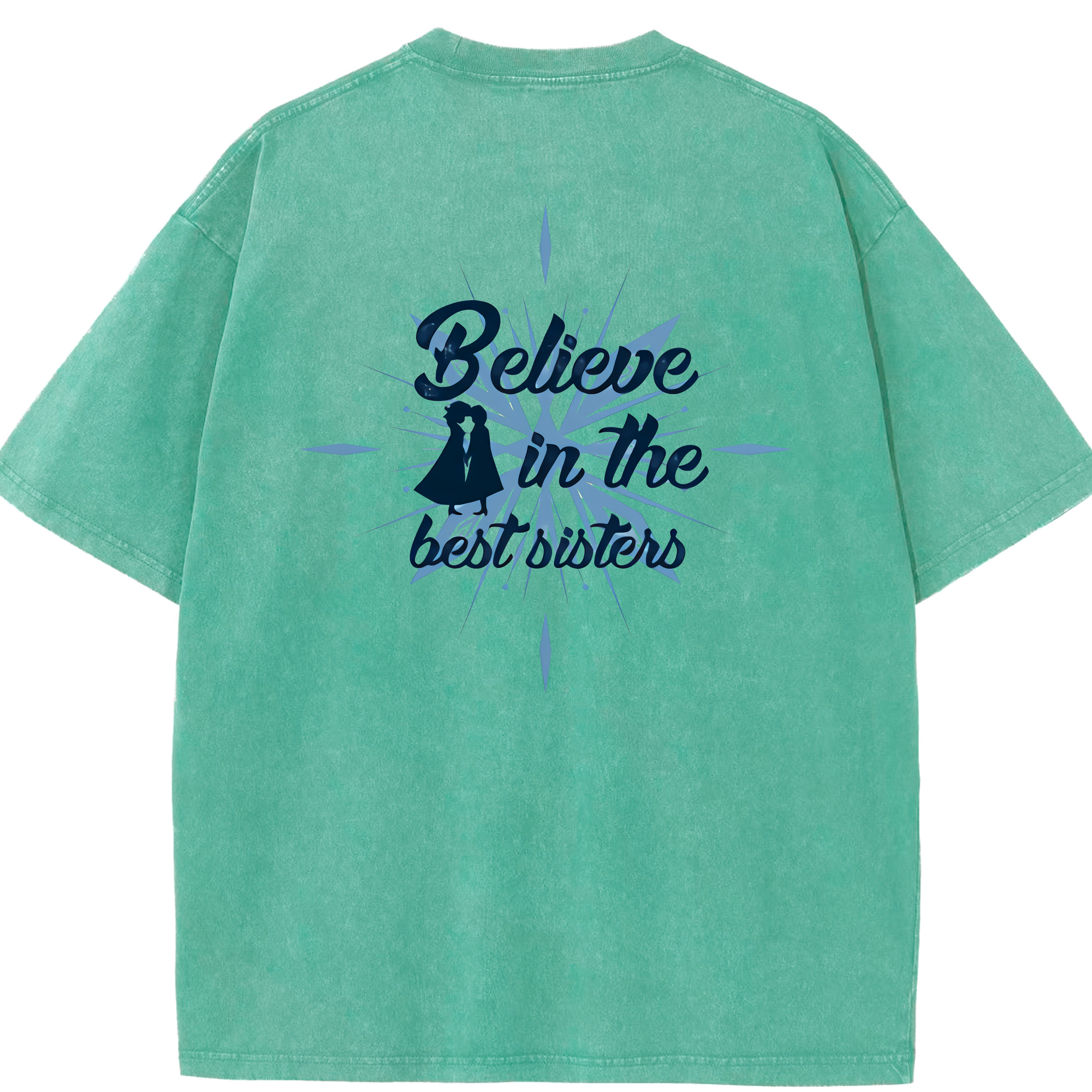 （画像用） アナと雪の女王 アンナ エルサ Frozen Anna Elsa 綿100% ヴィンテージ風 半袖Tシャツ（背面プリント）